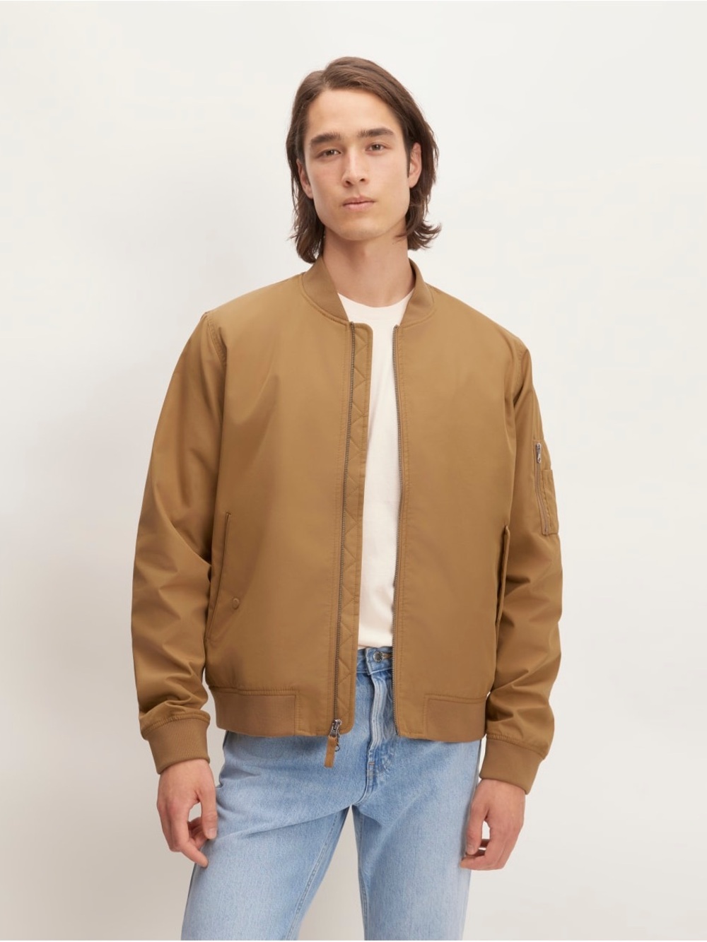 Everlane Men's Bomber Jacket in Caramel